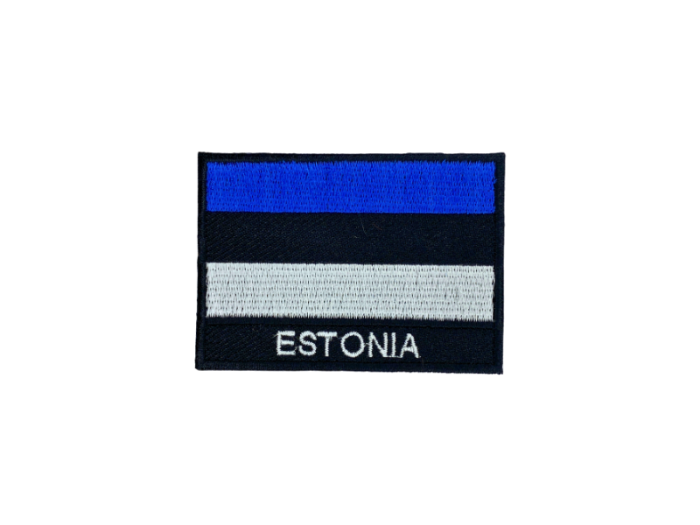 Estonia Flag med Navn 7x5cm - Patch Mærke