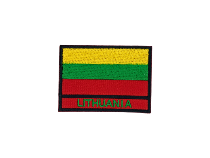 Lithuania Flag med Navn 7x5cm - Patch Mærke
