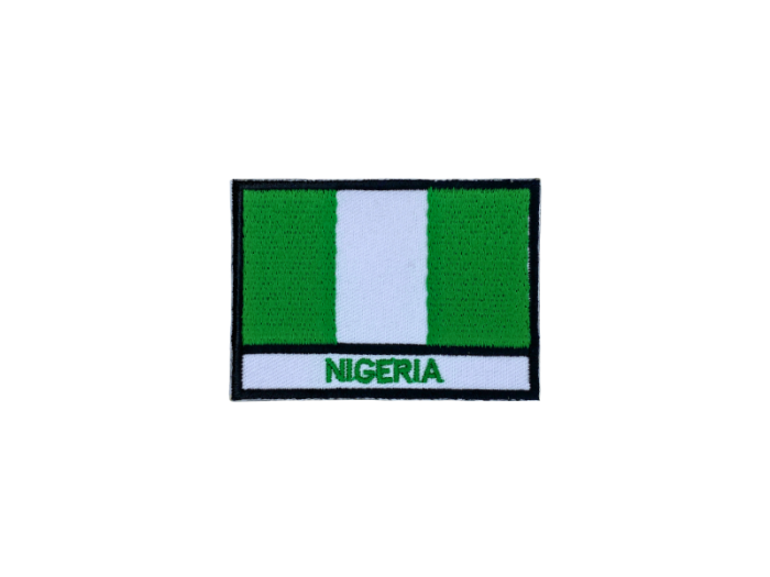 Nigeria Flag med Navn 7x5cm - Patch Mærke