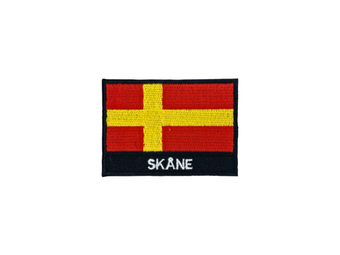 Skåne Flag med Navn 7x5cm - Patch Mærke