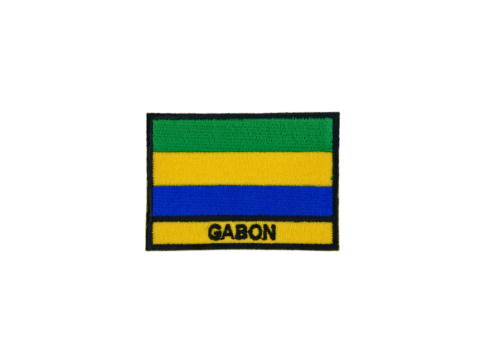 Gabon Flag med Navn 7x5cm - Patch Mærke