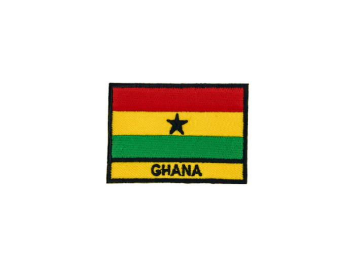 Ghana Flag med Navn 7x5cm - Patch Mærke