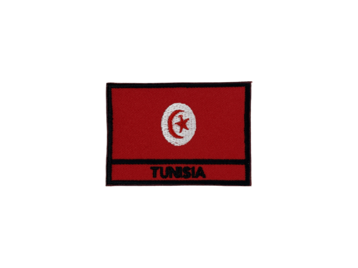 Tunesia Flag med Navn 7x5cm - Patch Mærke
