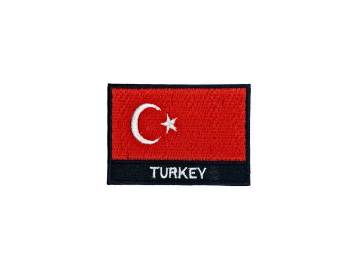 Turkey Flag med Navn 7x5cm - Patch Mærke