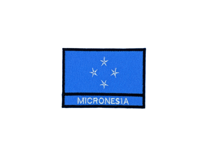 Micronesia Flag med Navn 7x5cm - Patch Mærke