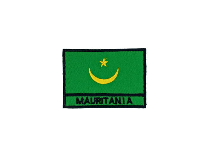 Mauritania Flag med Navn 7x5cm - Patch Mærke
