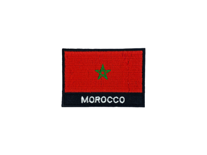 Morocco Flag med Navn 7x5cm - Patch Mærke