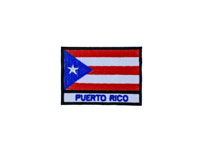Puerto Rico Flag med Navn 7x5cm - Patch Mærke