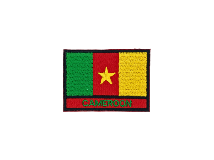 Cameroon Flag med Navn 7x5cm - Patch Mærke