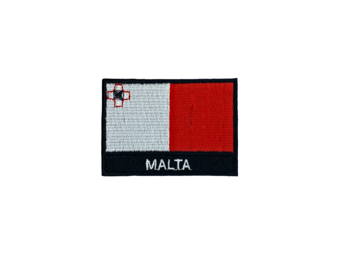 Malta Flag med Navn 7x5cm - Patch Mærke