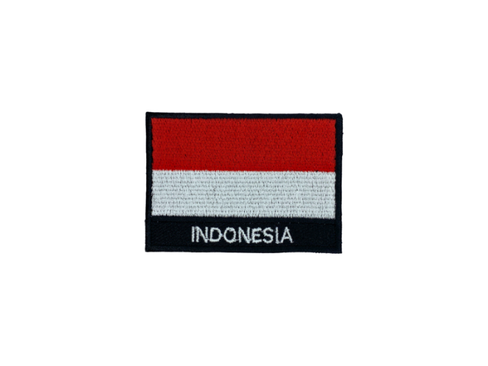 Indonesia Flag med Navn 7x5cm - Patch Mærke