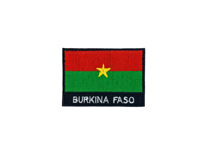 Burkina Faso Flag med Navn 7x5cm - Patch Mærke