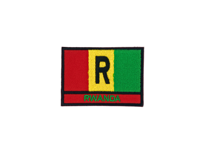 Rwanda Flag med Navn 7x5cm - Patch Mærke