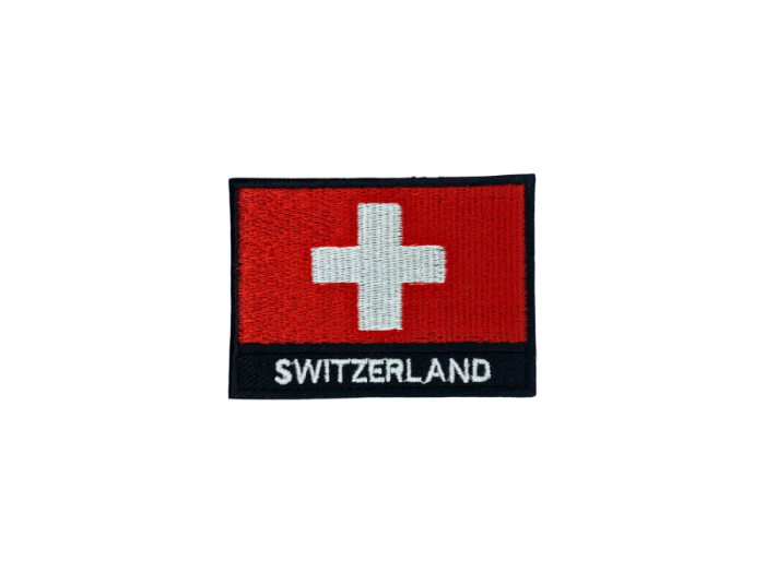 Switzerland Flag med Navn 7x5cm - Patch Mærke