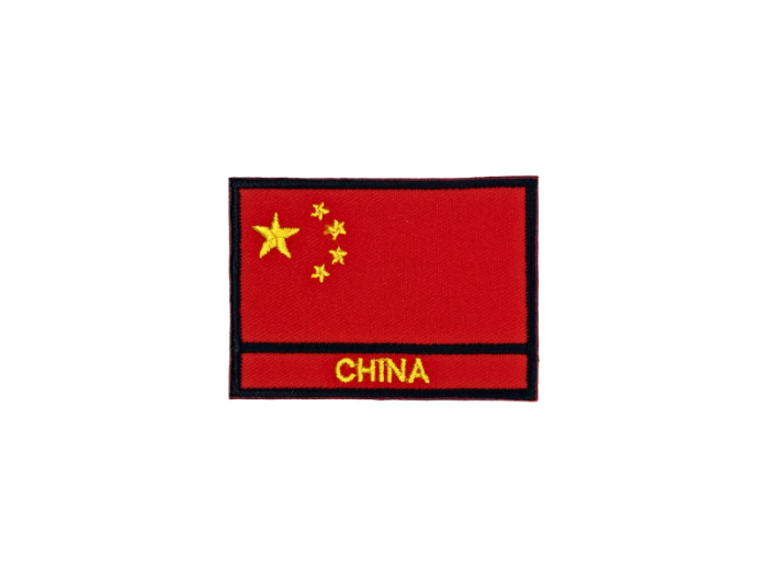 China Flag med Navn 7x5cm - Patch Mærke