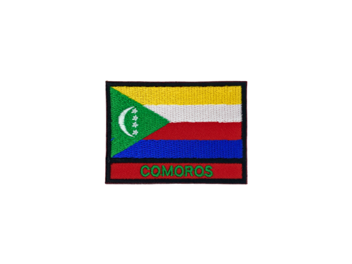 Comoros Flag med Navn 7x5cm - Patch Mærke