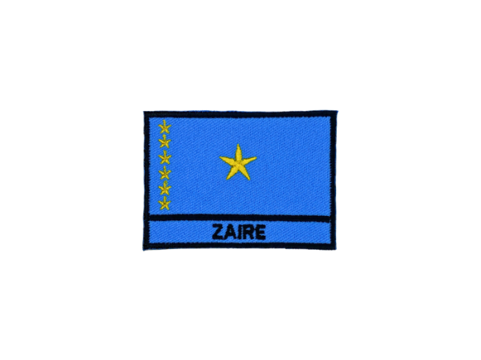 Zaire Flag med Navn 7x5cm - Patch Mærke