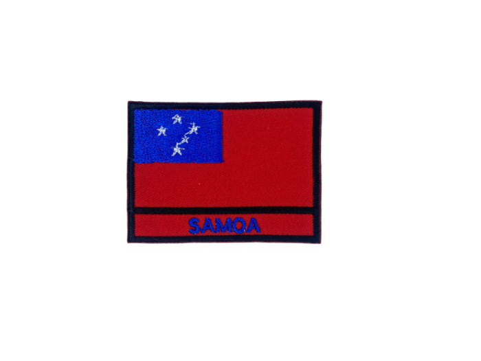 Samoa Flag med Navn 7x5cm - Patch Mærke