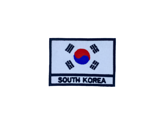 South Korea Flag med Navn 7x5cm - Patch Mærke