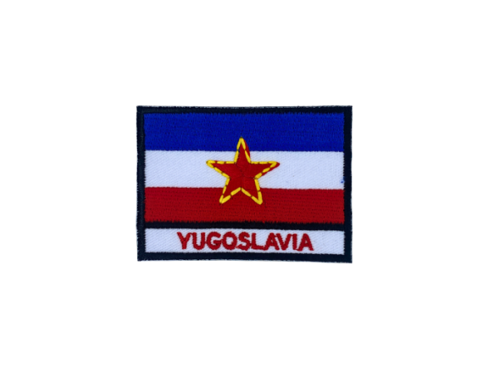 Yoguslavia Flag med Navn 7x5cm - Patch Mærke