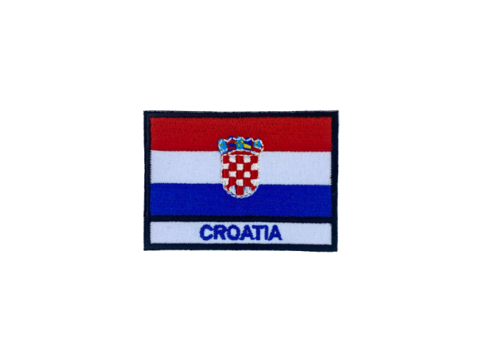 Croatia Flag med Navn 7x5cm - Patch Mærke