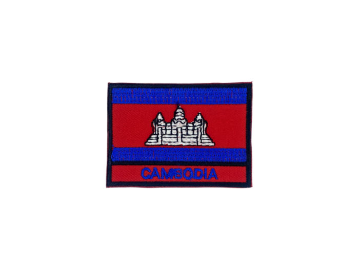 Cambodia Flag med Navn 7x5cm - Patch Mærke