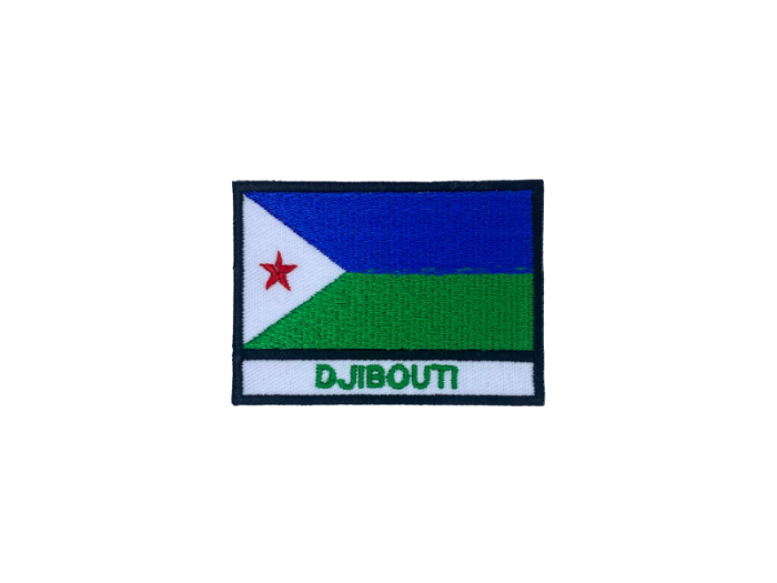 Djibouti Flag med Navn 7x5cm - Patch Mærke