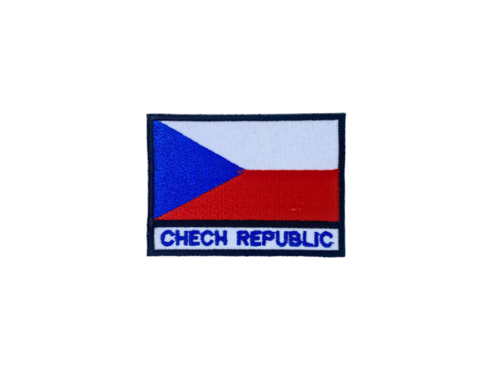 Chech Republic Flag med Navn 7x5cm - Patch Mærke