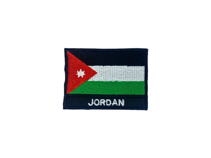 Jordan Flag med Navn 7x5cm - Patch Mærke