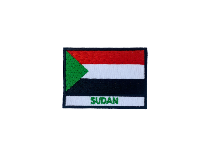 Sudan Flag med Navn 7x5cm - Patch Mærke