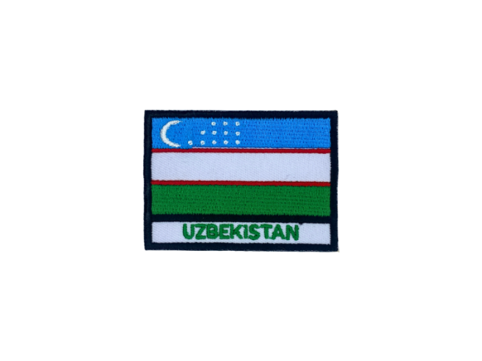 Uzbekistan Flag med Navn 7x5cm - Patch Mærke