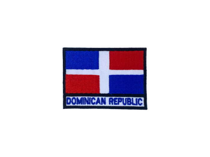 Dominican Republic Flag med Navn 7x5cm - Patch Mærke