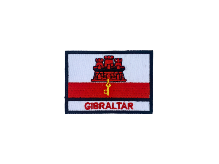 Gibraltar Flag med Navn 7x5cm - Patch Mærke