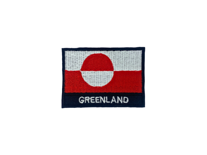 Greenland Flag med Navn 7x5cm - Patch Mærke