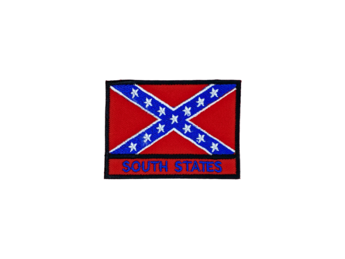 South States Flag med Navn 7x5cm - Patch Mærke