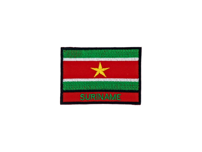 Surinam Flag med Navn 7x5cm - Patch Mærke
