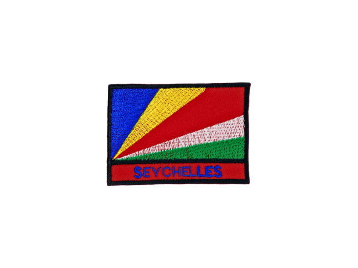 Seyshelles Flag med Navn 7x5cm - Patch Mærke