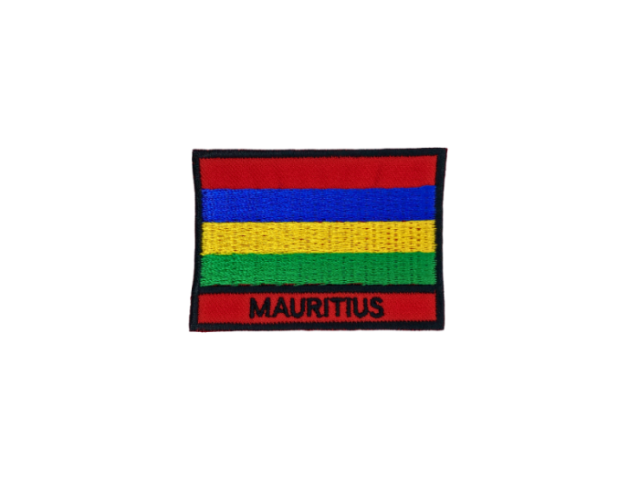 Mauritius Flag med Navn 7x5cm - Patch Mærke