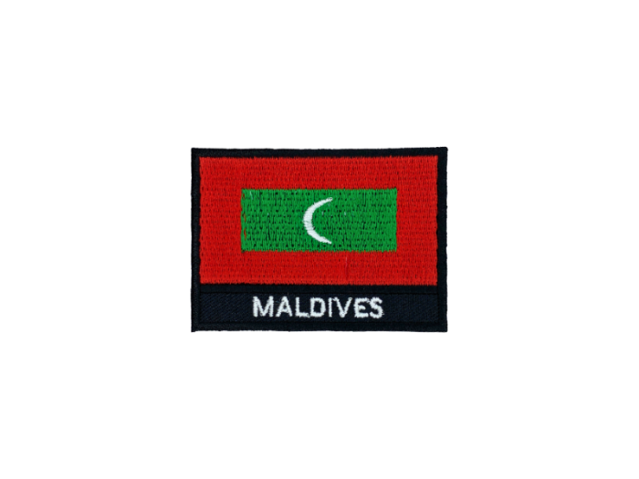 Maldives Flag med Navn 7x5cm - Patch Mærke