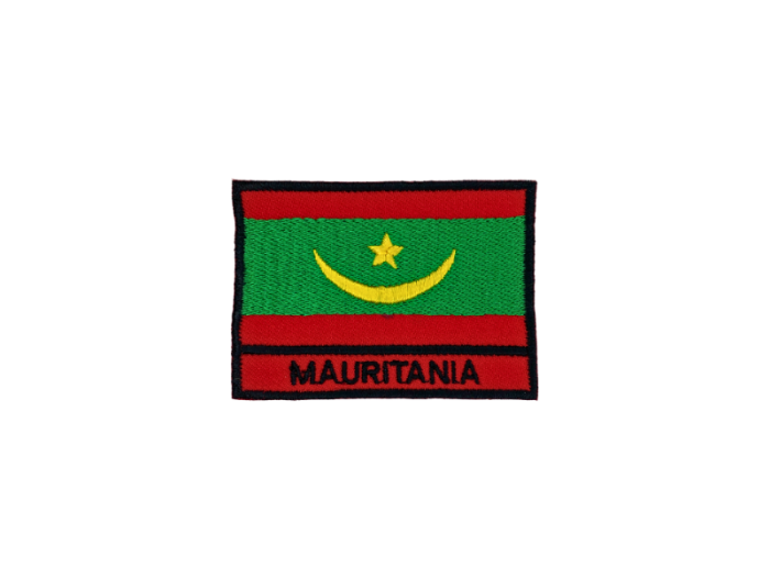 Mauritania efter 2017 Flag med Navn 7x5cm - Patch Mærke