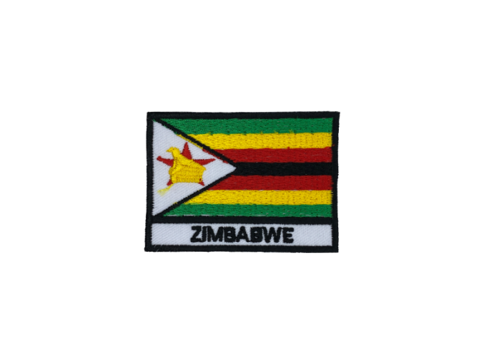Zimbabwe Flag Med Navn 7x5cm - Patch Mærke