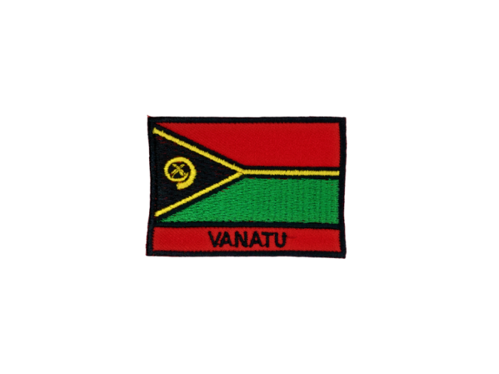 Vanatu Flag Med Navn 7x5cm - Patch Mærke