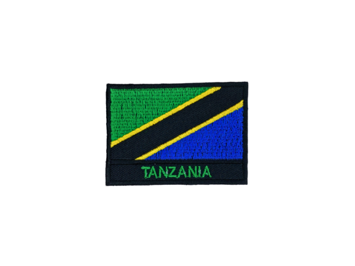 Tanzania Flag Med Navn 7x5cm - Patch Mærke