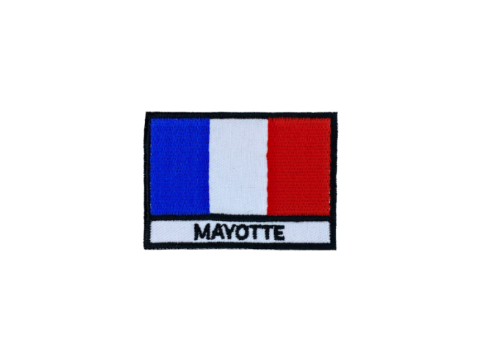 Mayotte Flag Med Navn 7x5cm - Patch Mærke