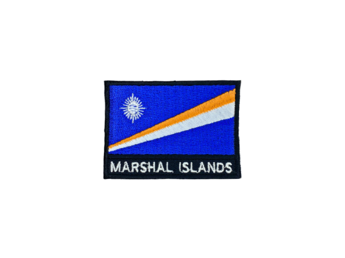 Marshal Islands Flag Med Navn 7x5cm - Patch Mærke