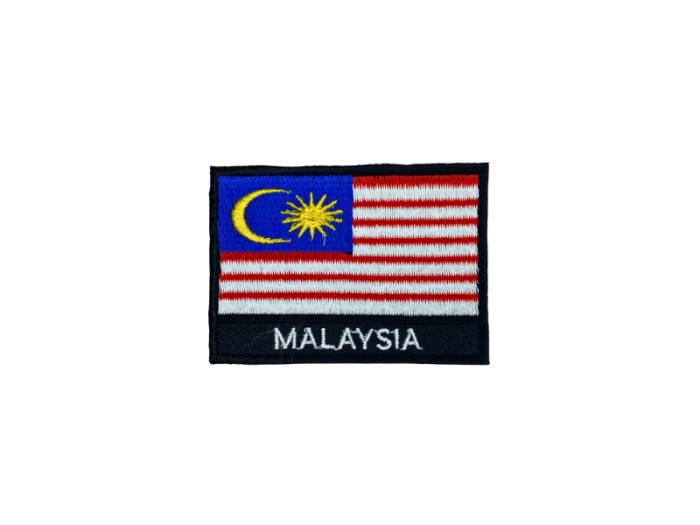 Malaysia Flag Med Navn 7x5cm - Patch Mærke