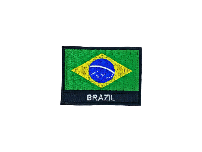 Brazil Flag Med Navn 7x5cm - Patch Mærke