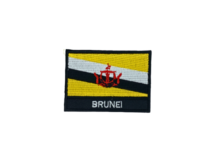 Brunei Flag Med Navn 7x5cm - Patch Mærke