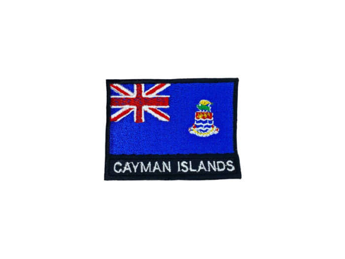 Cayman Islands Flag Med Navn 7x5cm - Patch Mærke
