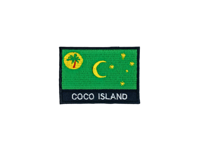 Coco Islands Flag Med Navn 7x5cm - Patch Mærke